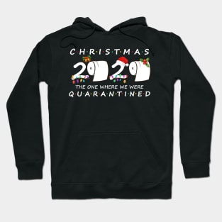 Christmas 2020 The One Where We Were Quarantined Santa's Hat Toilet Paper  Lights Gift Christmas Funny Hoodie